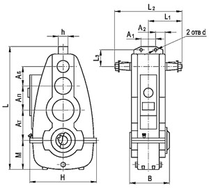 Рис.2. Схема редуктора цилиндрического вертикального В-200...В-250