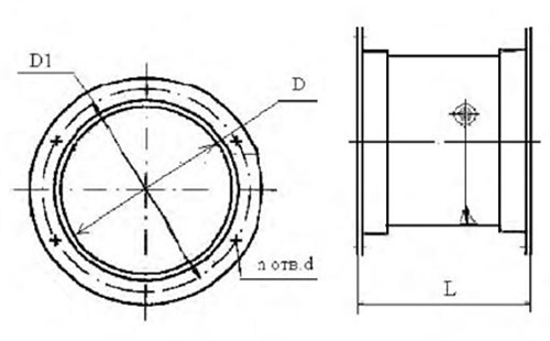 Схема клапана круглого сечения